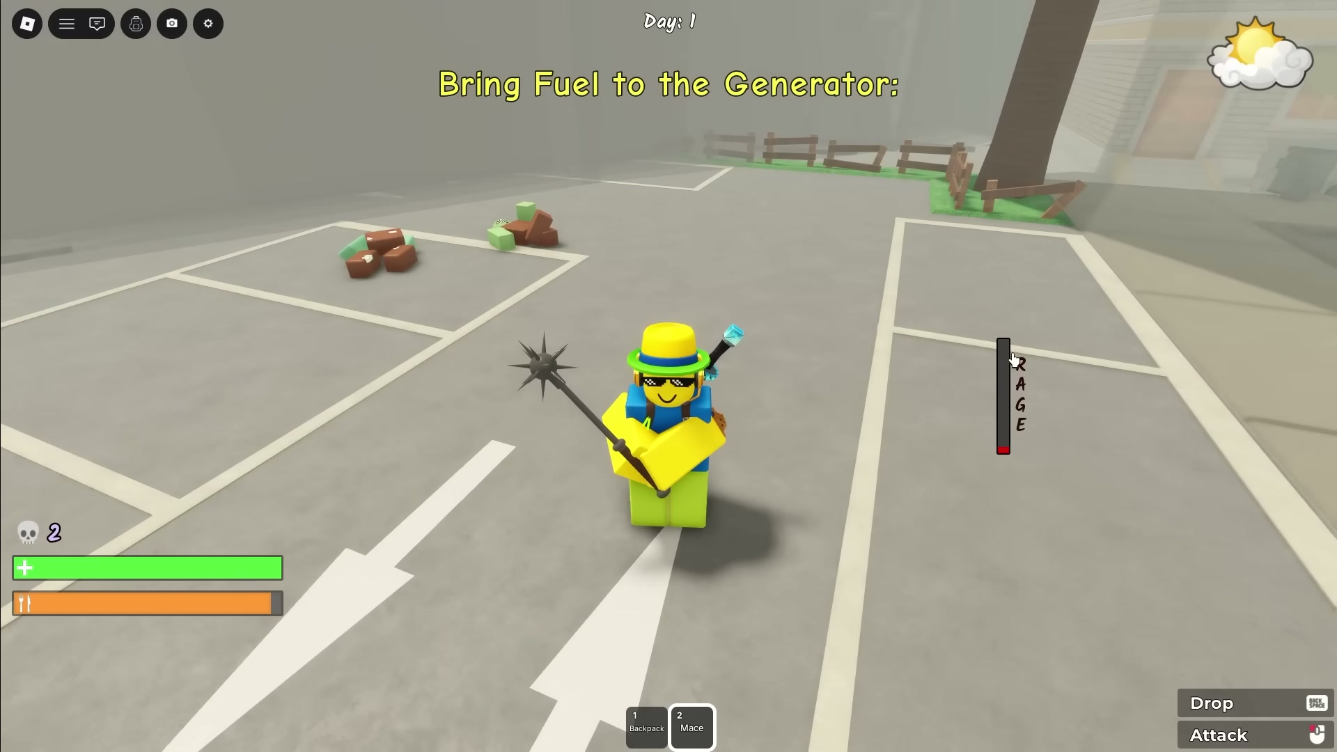 Berserker class Survive the Apocalypse — mace weapon rage meter and zombie interactions — screenshot 4 of 8
