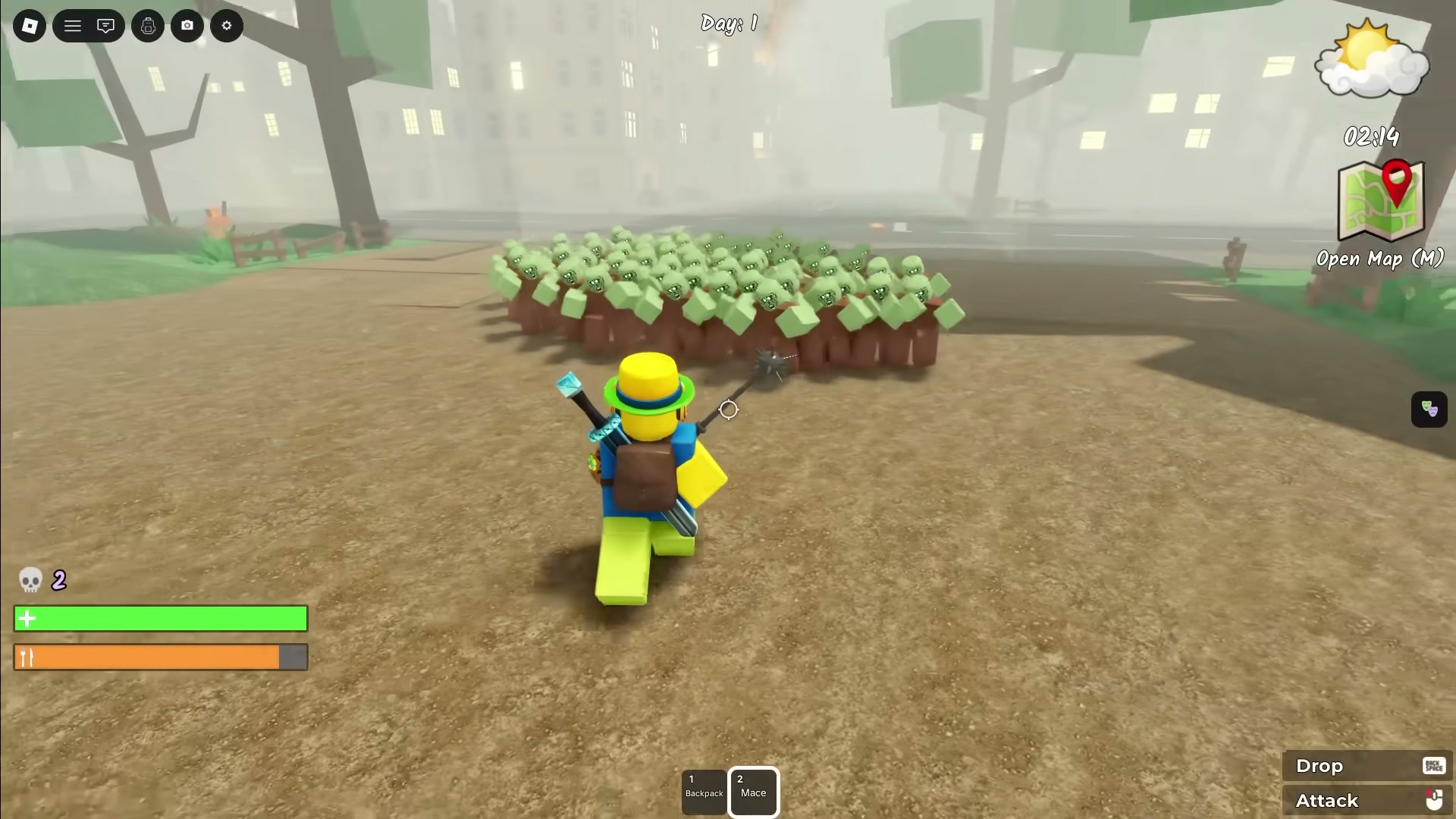 Berserker class Survive the Apocalypse — mace weapon rage meter and zombie interactions — screenshot 6 of 8
