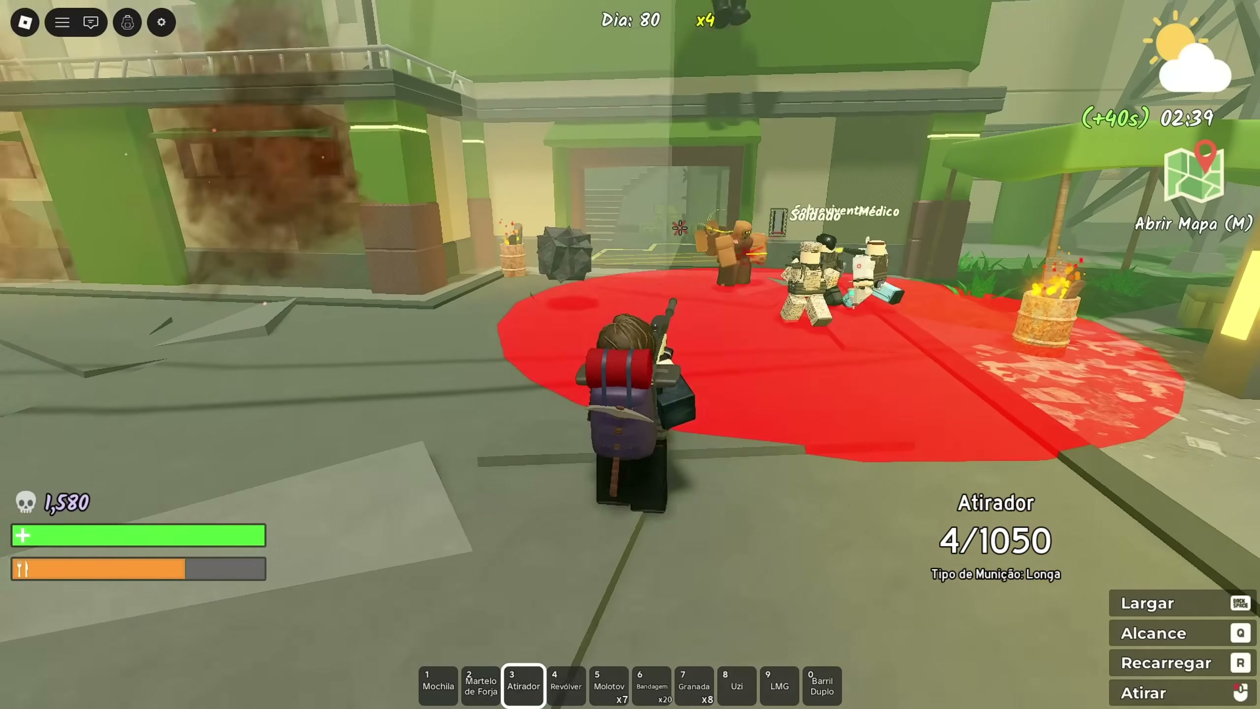 Survive the Apocalypse military base boss — minigun power armor pieces and emerald drops — screenshot 9 of 21