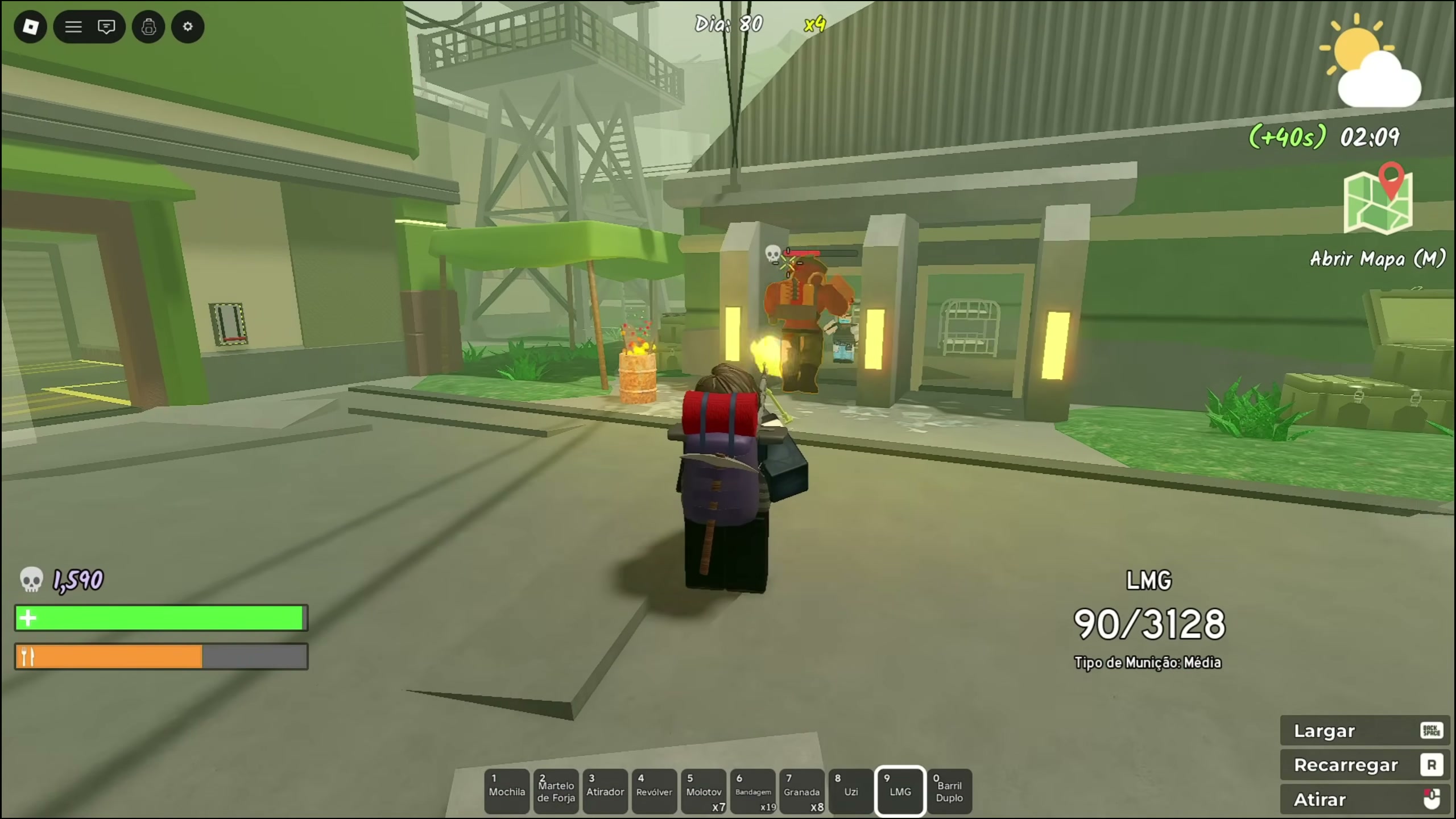 Survive the Apocalypse military base boss — minigun power armor pieces and emerald drops — screenshot 10 of 21