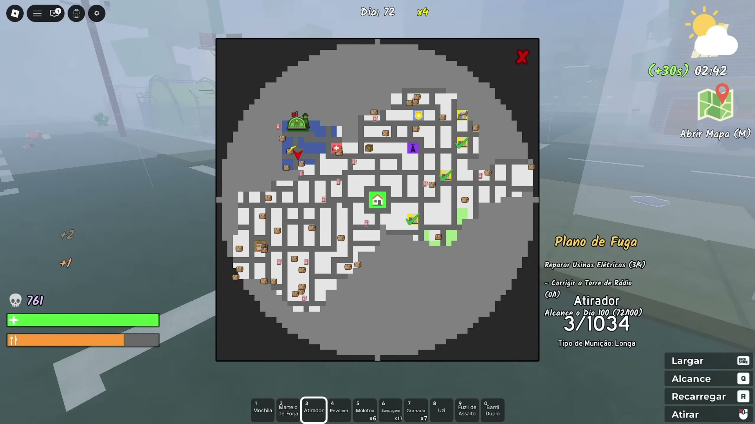 Survive the Apocalypse military base boss — minigun power armor pieces and emerald drops — screenshot 1 of 21