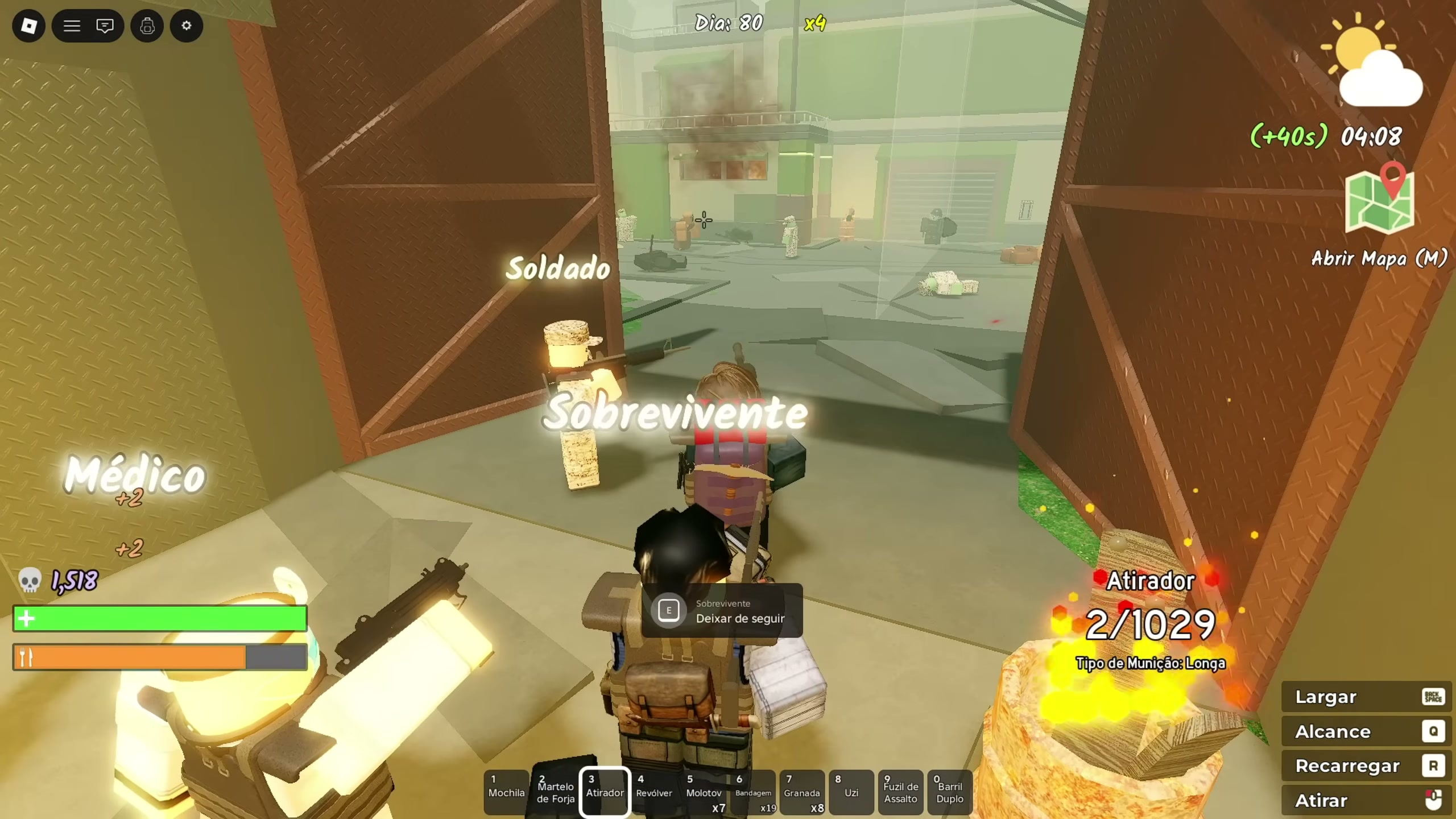 Survive the Apocalypse military base boss — minigun power armor pieces and emerald drops — screenshot 7 of 21