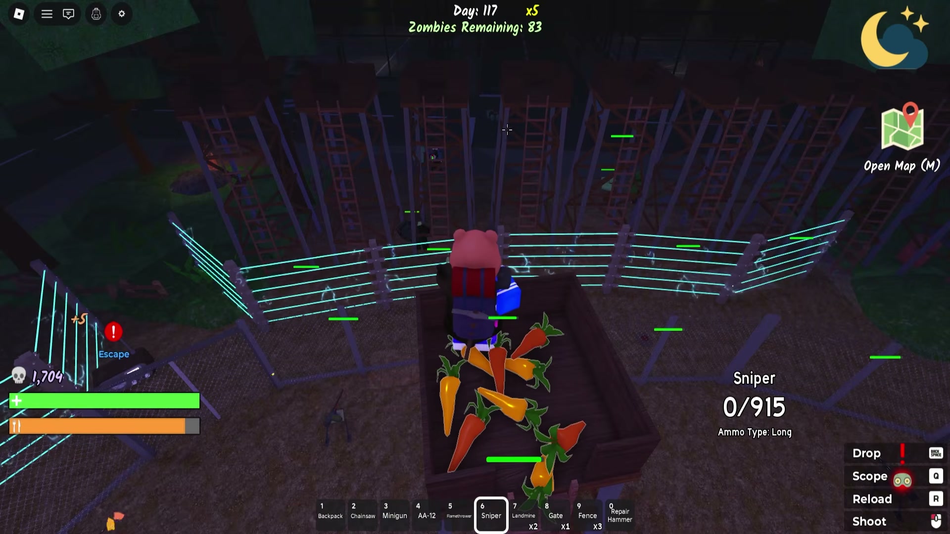 Survive the Apocalypse base building — watchtower electric fence perimeter and repair drones — screenshot 12 of 14