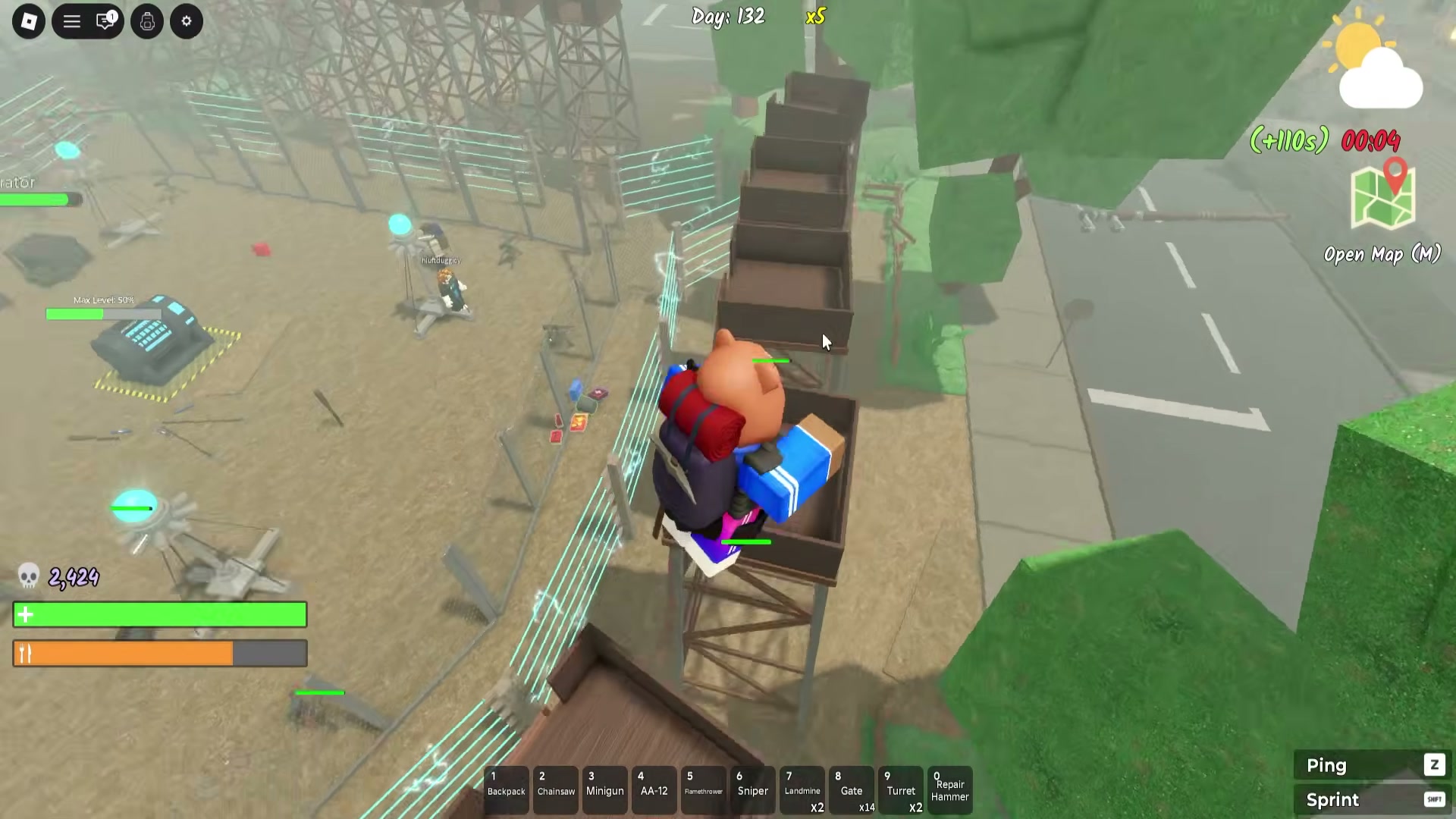 Survive the Apocalypse base building — watchtower electric fence perimeter and repair drones — screenshot 14 of 14