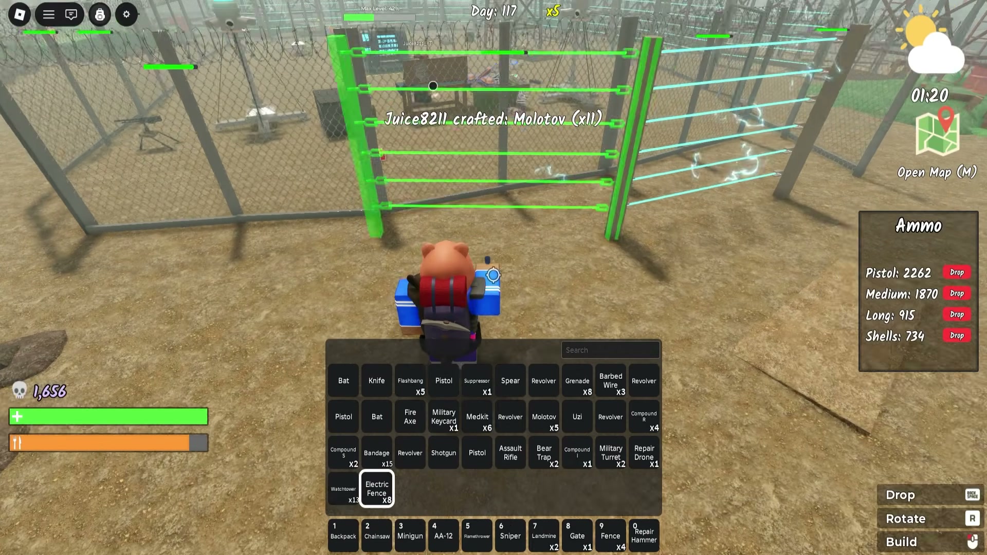 Survive the Apocalypse base building — watchtower electric fence perimeter and repair drones — screenshot 9 of 14
